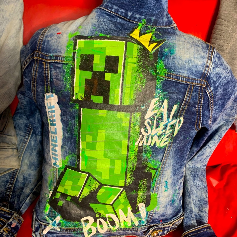 Kids Custom Jean Jackets Roblox Minecraft Spider-Man